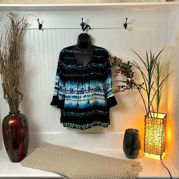 Rafaella Blue Studded Blouse - Picture 2 of 7